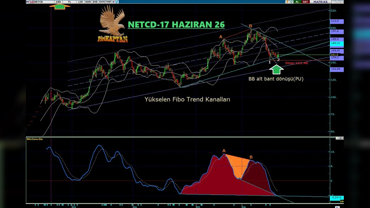 Yükselen Fibo Trend Kanalları içinde fiyatlanan NU(A-B) sonrasında trend düzeltmesi